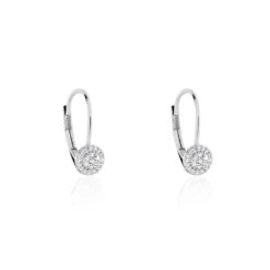 Boucles D'oreilles Pendantes Ursilla Or Blanc Diamants