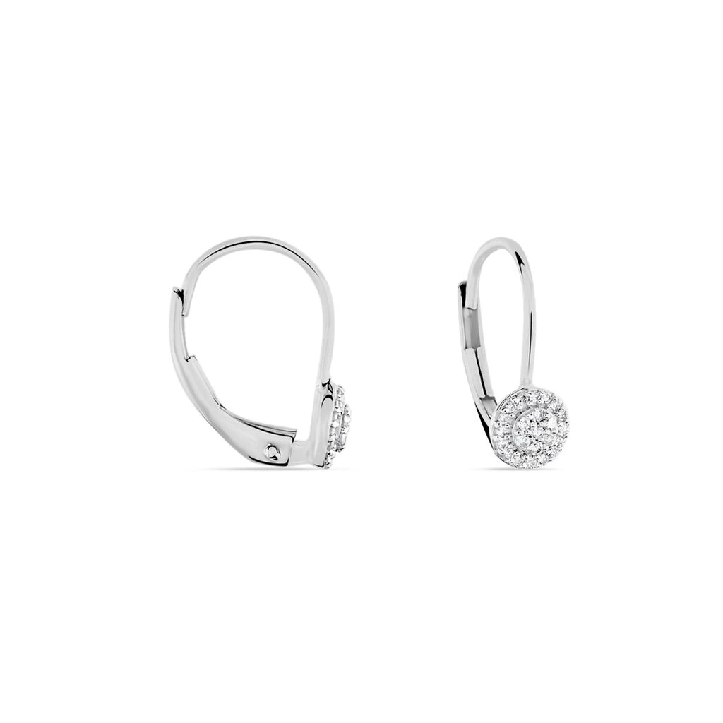 Boucles D'oreilles Pendantes Ursilla Or Blanc Diamants 2 Boucles D'oreilles Pendantes Ursilla Or Blanc Diamants – Image 2