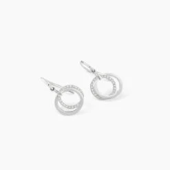 Boucles D'oreilles Pendantes Or Blanc Tresha Diamants -Histoire d'Or B3OFBDW829 view1