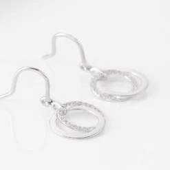 Boucles D'oreilles Pendantes Or Blanc Tresha Diamants -Histoire d'Or B3OFBDW829 view2