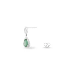 Boucles D'oreilles Puces Sissi Or Blanc Diamant Et Emeraude -Histoire d'Or B3OFBEV031 view2