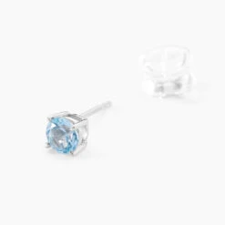 Boucles D'oreilles Puces Elea Or Blanc Topaze Bleu Sky -Histoire d'Or B3OFBT4018 view1