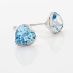 Boucles D'oreilles Puces Klodina Or Blanc Topaze -Histoire d'Or B3OFBTB392 view2