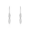 Boucles D'oreilles Pendantes Bartolomea Feuille Or Blanc