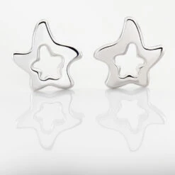 Boucles D'oreilles Puces Alphonsine Etoile De Mer Or Blanc -Histoire d'Or B3OFBW0255 view2