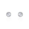 Boucles D'oreilles Puces Daria Serti Clos Or Blanc Oxyde De Zirconium