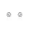 Boucles D'oreilles Puces Eden Serti Pneu Or Blanc Oxyde De Zirconium