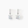 Boucles D'oreilles Pendantes Paciane Or Blanc Oxyde De Zirconium
