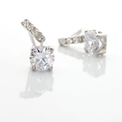 Boucles D'oreilles Pendantes Paciane Or Blanc Oxyde De Zirconium -Histoire d'Or B3OFBZW182 view2