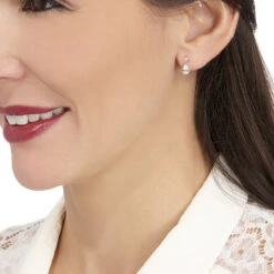 Boucles D'oreilles Pendantes Jordaine Or Blanc Oxydes -Histoire d'Or B3OFBZW299 view3