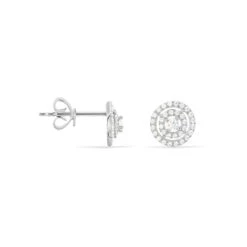 Boucles D'oreilles Puces Adriana Rond Or Blanc Oxyde De Zirconium -Histoire d'Or B3OFBZW446 view1