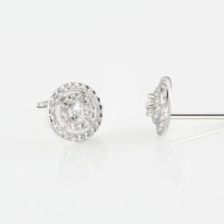 Boucles D'oreilles Puces Adriana Rond Or Blanc Oxyde De Zirconium -Histoire d'Or B3OFBZW446 view2