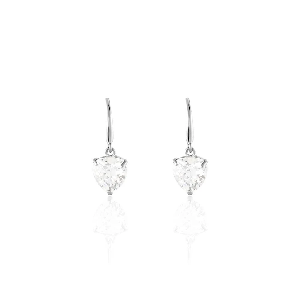 Boucles D'oreilles Pendantes Bo Coeur Pm Or Blanc Oxyde De Zirconium 1 Boucles D'oreilles Pendantes Bo Coeur Pm Or Blanc Oxyde De Zirconium