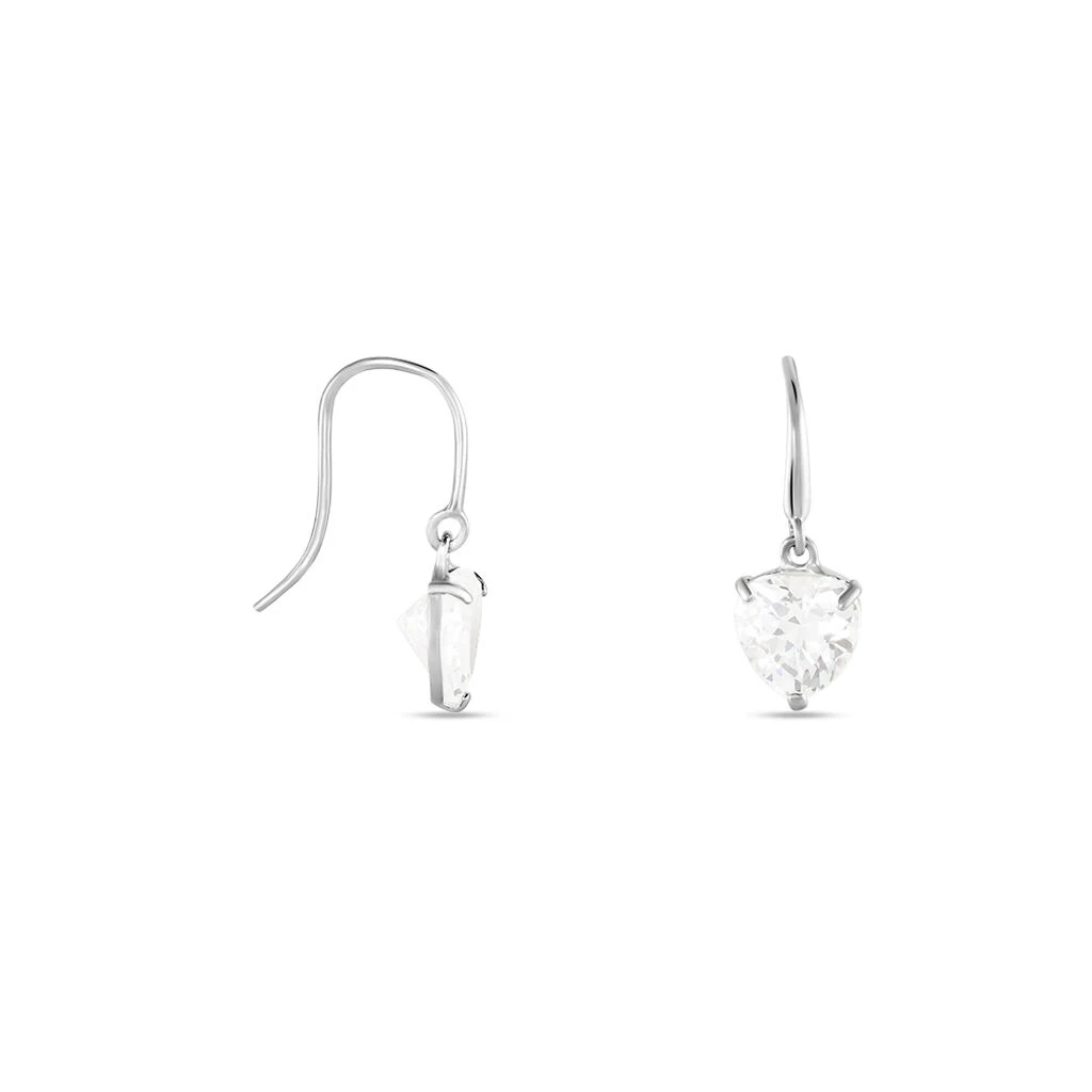 Boucles D'oreilles Pendantes Bo Coeur Pm Or Blanc Oxyde De Zirconium 2 Boucles D'oreilles Pendantes Bo Coeur Pm Or Blanc Oxyde De Zirconium – Image 2