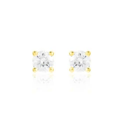 Boucles D'oreilles Puces Victoria Or Jaune Diamant
