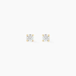 Boucles D'oreilles Puces Victoria Or Jaune Diamant