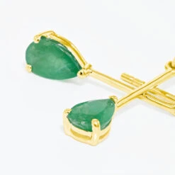 Boucles D'oreilles Pendantes Goutte Or Jaune Emeraude -Histoire d'Or B3OFJEV101 view2