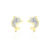 Boucles D'oreilles Puces Eleanor Dauphin 0 Or Jaune Strass