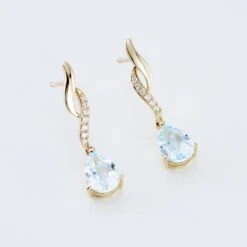 Boucles D'oreilles Pendantes Or Jaune Assaf Topaze -Histoire d'Or B3OFJT4001 view2