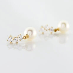 Boucles D'oreilles Pendantes Taiss Or Jaune Perle De Culture -Histoire d'Or B3OFJU2273 view2