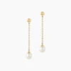 Boucles D'oreilles Pendantes Adriette Or Jaune Perle De Culture
