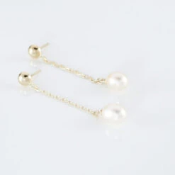 Boucles D'oreilles Pendantes Adriette Or Jaune Perle De Culture -Histoire d'Or B3OFJU2353 view3