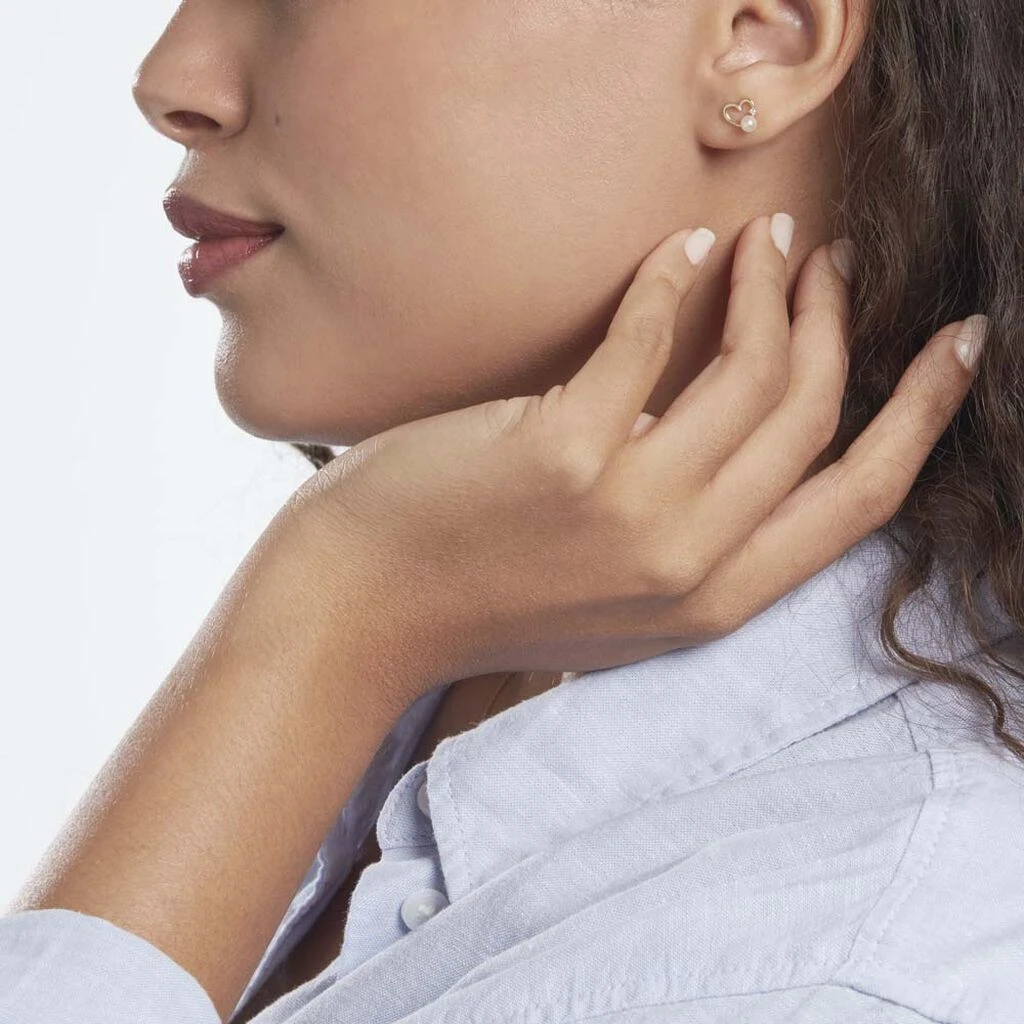 Boucles D'oreilles Puces Or Jaune Fergus Perle De Culture Oxyde 4 Boucles D'oreilles Puces Or Jaune Fergus Perle De Culture Oxyde – Image 4