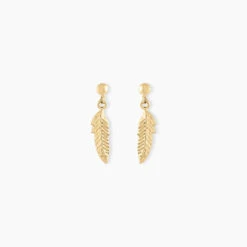 Boucles D'oreilles Pendantes Bartolomea Feuille Or Jaune