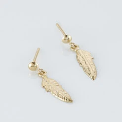 Boucles D'oreilles Pendantes Bartolomea Feuille Or Jaune -Histoire d'Or B3OFJW008X view2