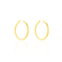 Créoles Cleanne Diamantees Fil Rond Or Jaune