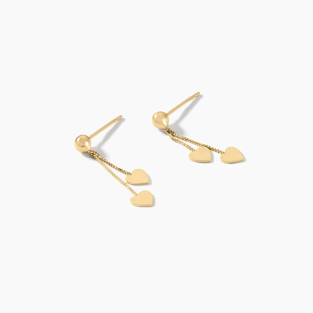 Boucles D'oreilles Pendantes Anne-maudae Pendantes Coeurs Or Jaune 2 Boucles D'oreilles Pendantes Anne-maudae Pendantes Coeurs Or Jaune – Image 2