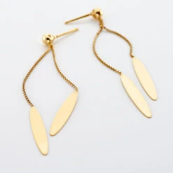Boucles D'oreilles Pendantes Feuille Or Jaune -Histoire d'Or B3OFJW00BY view2