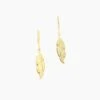 Boucles D'oreilles Pendantes Indian Nature Feuilles Or Jaune