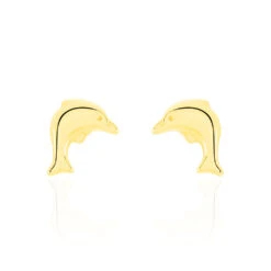 Boucles D'oreilles Puces Fulvie Dauphin Or Jaune