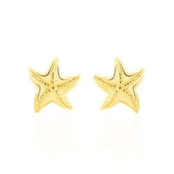 Boucles D'oreilles Puces Alphonsine Etoile De Mer Or Jaune