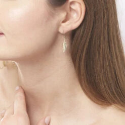 Boucles D'oreilles Pendantes Indian Nature Feuilles Or Jaune -Histoire d'Or B3OFJW0576 model0