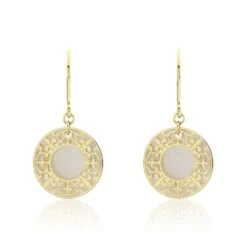 Boucles D'oreilles Pendantes Gisselle Or Jaune Nacre