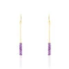 Boucles D'oreilles Pendantes Or Jaune Amethyste