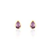Boucles D'oreilles Puces Fassia Or Jaune Amethyste