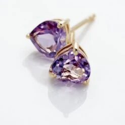 Boucles D'oreilles Puces Salona Or Jaune Amethyste Violet -Histoire d'Or B3OFJYI192 view2