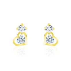 Boucles D'oreilles Pendantes Ludyvine Or Jaune Oxyde De Zirconium