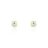 Boucles D'oreilles Puces Elda Serti Clos Or Jaune Oxyde De Zirconium