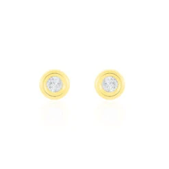 Boucles D'oreilles Puces Eden Serti Pneu Or Jaune Oxyde De Zirconium