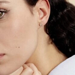 Boucles D'oreilles Puces Eden Serti Pneu Or Jaune Oxyde De Zirconium -Histoire d'Or B3OFJZW167 model0