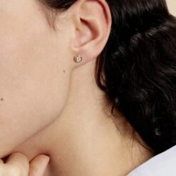 Boucles D'oreilles Puces Eden Serti Pneu Or Jaune Oxyde De Zirconium -Histoire d'Or B3OFJZW167 model1