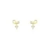 Boucles D'oreilles Puces Alvina Ruban Or Jaune Oxyde De Zirconium