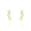 Boucles D'oreilles Puces Daria Coeur Triple Or Jaune Oxyde
