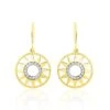Boucles D'oreilles Pendantes Thallya Or Jaune Oxyde De Zirconium