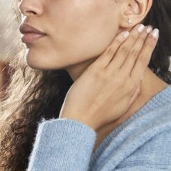 Boucles D'oreilles Puces Or Jaune Fragaria Oxydes -Histoire d'Or B3OFJZW929 model0