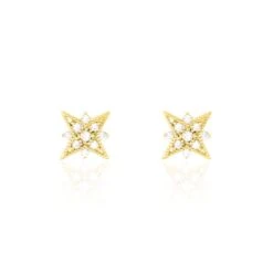 Boucles D'oreilles Puces Konstantsia Or Jaune Oxyde